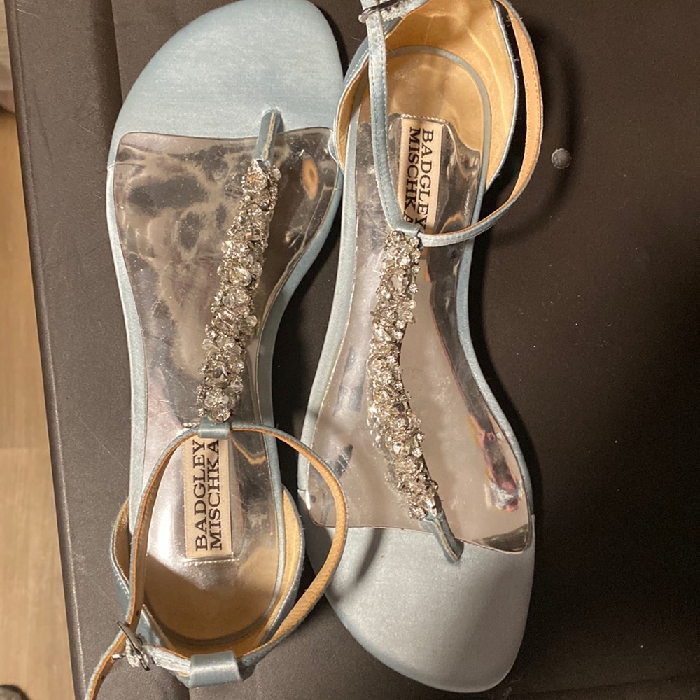 Badgley Mischka jewel sandals worn once like new size 8